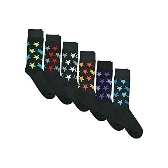 Cotton Blend Colorful 6 Pack Dress Socks For Men - Picture 4 of 6